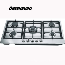 Home kitchen appliance 5 burner stainless steel  built in gas hob